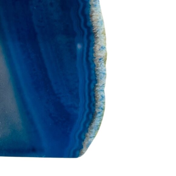 Vibrant Blue Agate Bookends, Natural Stone Office Decor, Polished Geode Book Hol - Picture 5 of 8